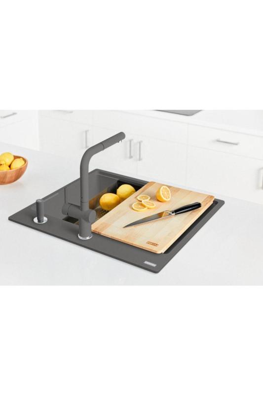 Franke Maris MRG 610-60 Care Fragranite Pedra cinza rasa pia para deficientes 635 x 559 mm Montagem com furo para torneira 114.0729.486