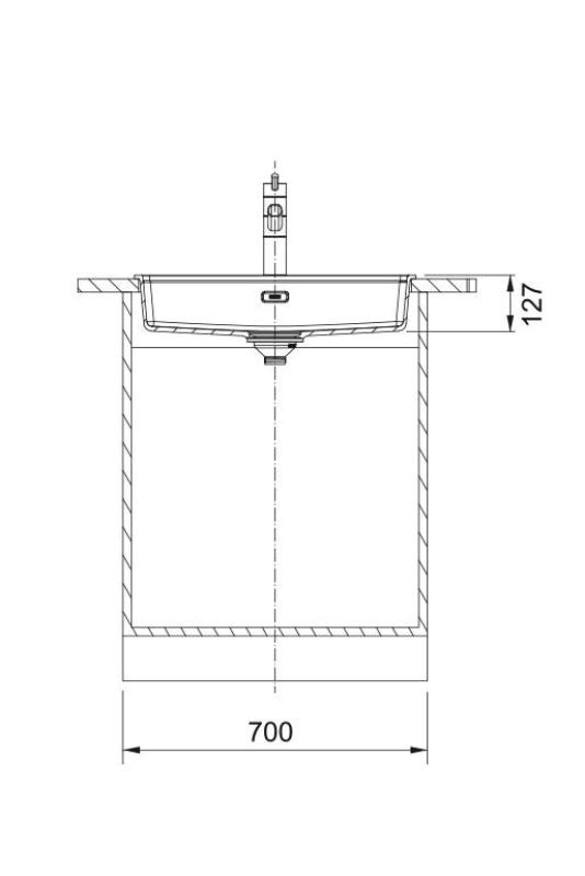 Franke Maris MRG 610-60 Care Fragranite Pedra cinza rasa pia para deficientes 635 x 559 mm Montagem com furo para torneira 114.0729.486