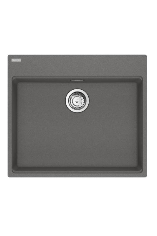 Franke Maris MRG 610-60 Care Fragranite Pedra cinza rasa pia para deficientes 635 x 559 mm Montagem com furo para torneira 114.0729.486