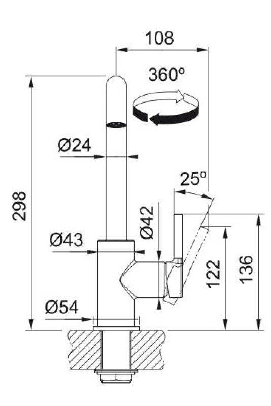 Franke Lina U Torneira de Cozinha com Bico Giratório Preto 115.0728.474