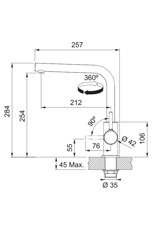 Franke Lina L Torneira de Cozinha com Bico Giratório Coffee cream 115.0728.482