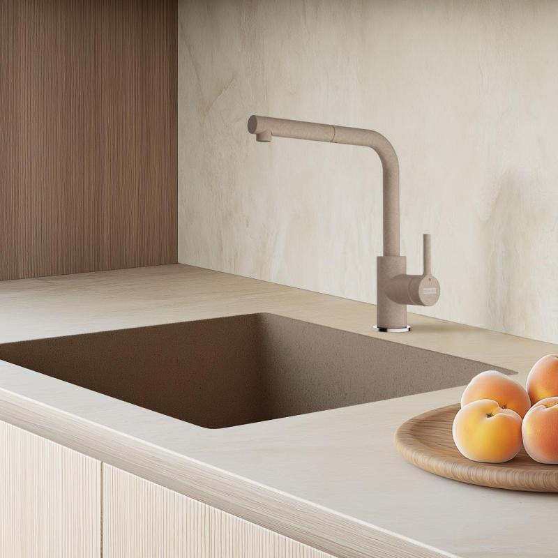 Franke Lina L Torneira de Cozinha Oyster com Bico Retrátil 115.0728.487