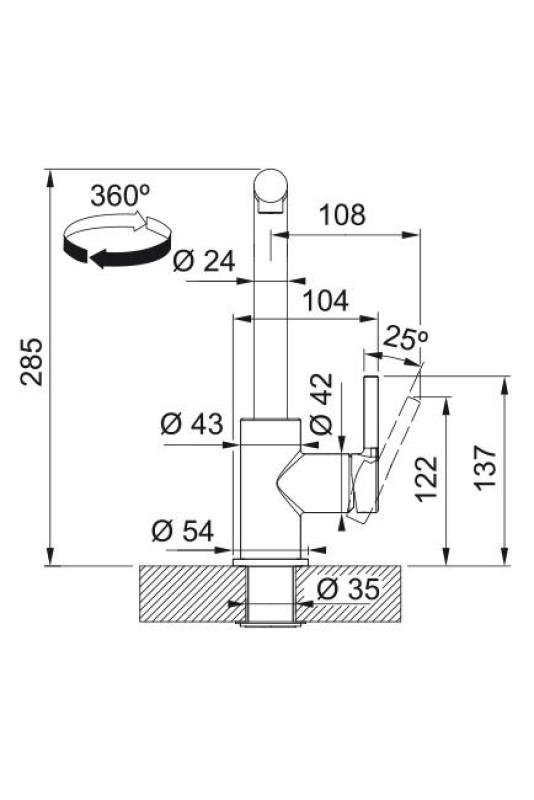 Franke Lina L Torneira de Cozinha Coffee cream com Saída Retrátil 115.0728.488