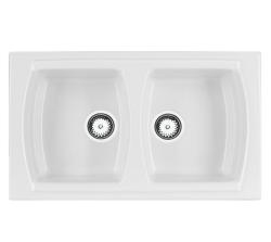 Ausmann Ceramic Crest Pia Dupla Cerâmica Branca 860 x 500 mm 1208971133