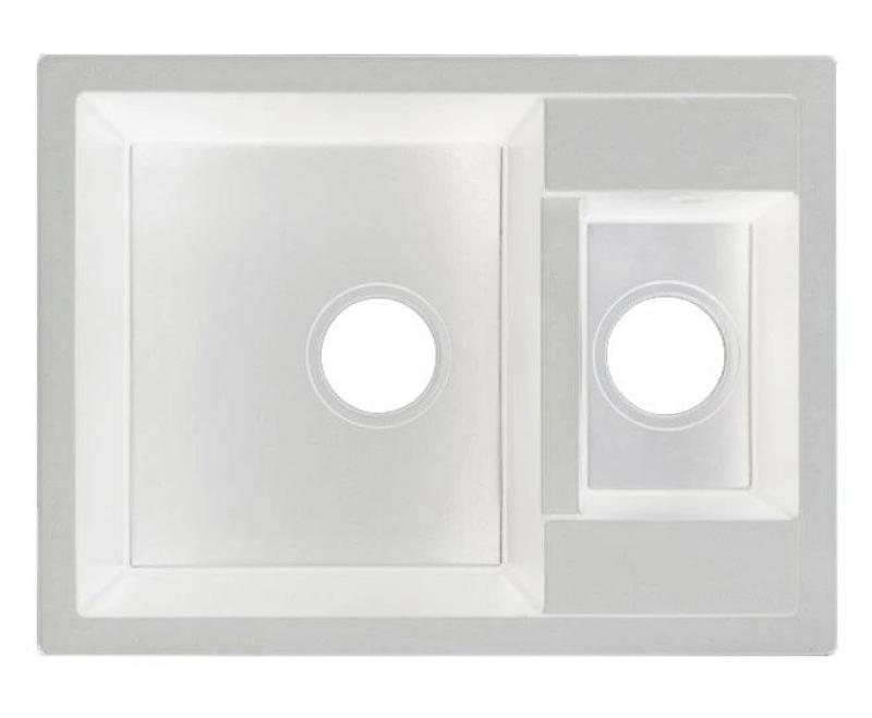 GraniteMy Smart extra raso 1,5 pia de granito branco embutida 58x44cm com plugue de cobre 1208970052