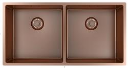 Pure.Sink Prestige Pia Dupla de Cobre 82x40 cm raio de 10mm para embutir, instalar ao nível da bancada e sobrepor PPG404040-62