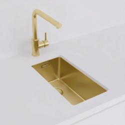 Pure.Sink Exclusivo pequena pia dourada 18x40 cm raio de 10mm para embutir, sobrepor e submontar PEX1840-60