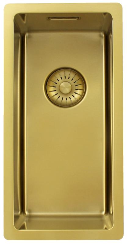 Pure.Sink Exclusivo pequena pia dourada 18x40 cm raio de 10mm para embutir, sobrepor e submontar PEX1840-60