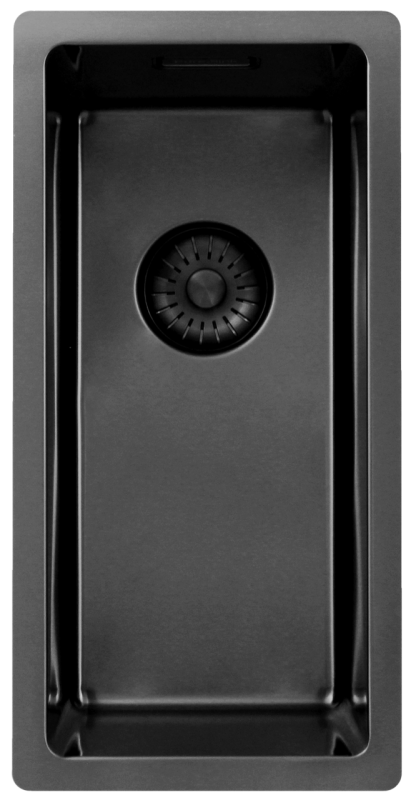 Pure.Sink Exclusivo Gun metal pequena pia 18x40 cm 10mm raio de submontagem, superfície e sobreposição PEX1840-61