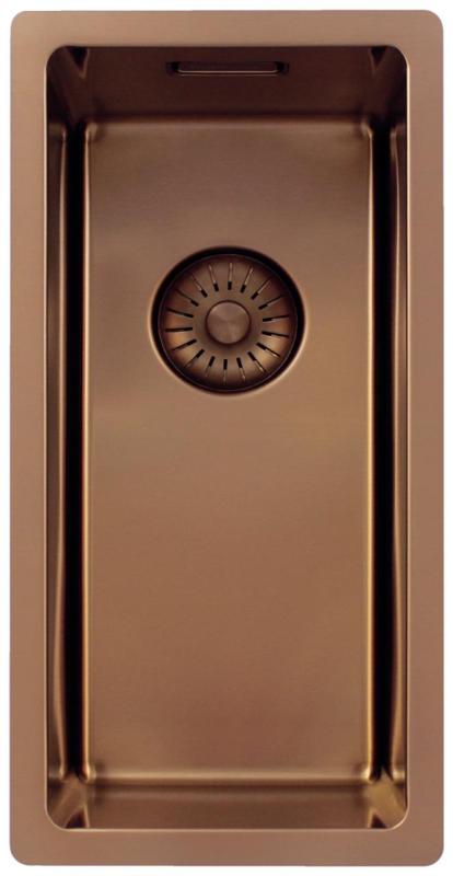 Pure.Sink Exclusivo pequeno lavatório de cobre 18x40 cm raio de 10mm para submontagem, montagem plana e sobreposição PEX1840-62