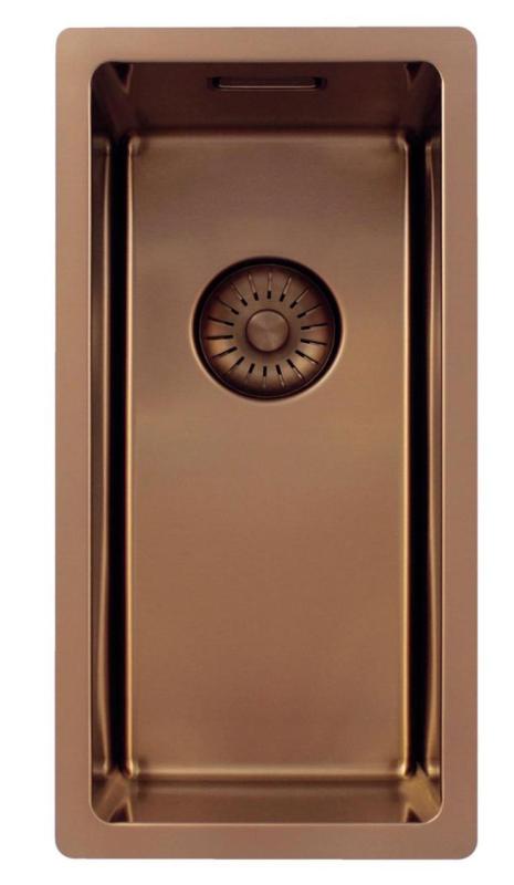 Pure.Sink Exclusivo pequeno lavatório de cobre 18x40 cm raio de 10mm para submontagem, montagem plana e sobreposição PEX1840-62