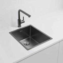 Pure.Sink Exclusivo pia de metal de arma 34x40 cm raio de 10mm embutido, montagem plana e montagem superior PEX3440-61