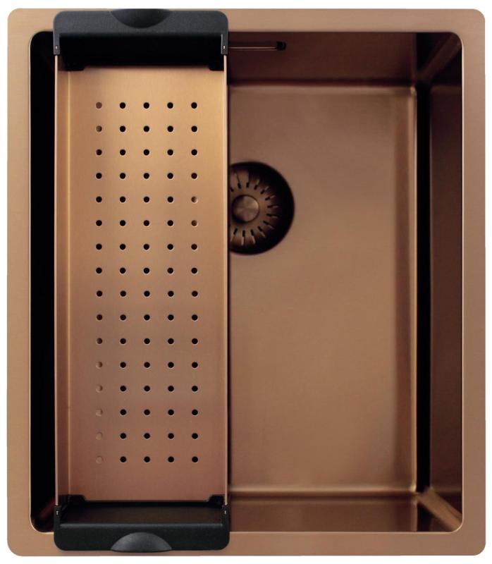 Pure.Sink Exclusivo Cobre pia 34x40 cm raio de 10mm embutido, nivelado e sobreposto PEX3440-62