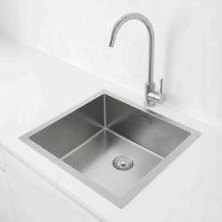 Pure.Sink Exclusivo pia RVS 40x40 cm raio de 10mm para embutir, instalação nivelada e sobreposição PEX4040-02