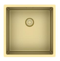 Pure.Sink Exclusivo Pia de ouro 40x40 cm raio de 10mm, submontagem, montagem plana e montagem superior PEX4040-60