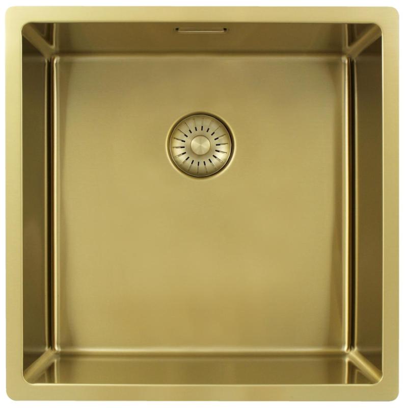 Pure.Sink Exclusivo Pia de ouro 40x40 cm raio de 10mm, submontagem, montagem plana e montagem superior PEX4040-60