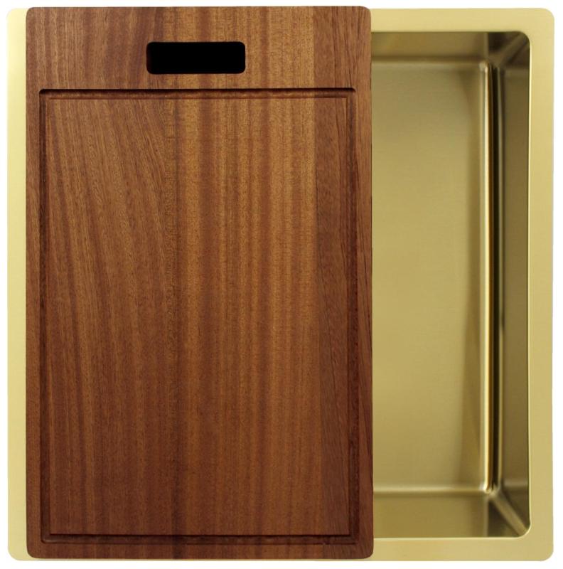 Pure.Sink Exclusivo Pia de ouro 40x40 cm raio de 10mm, submontagem, montagem plana e montagem superior PEX4040-60