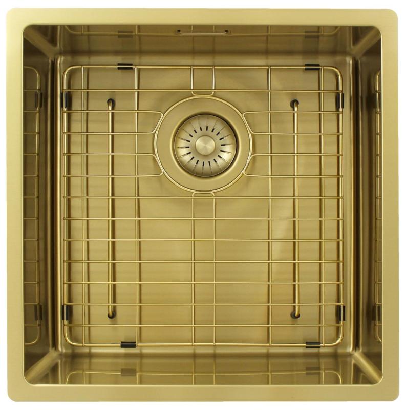 Pure.Sink Exclusivo Pia de ouro 40x40 cm raio de 10mm, submontagem, montagem plana e montagem superior PEX4040-60
