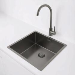 Pure.Sink Exclusivo Gun metal pia 40x40 cm raio de 10mm embutido, embutido e sobreposto PEX4040-61