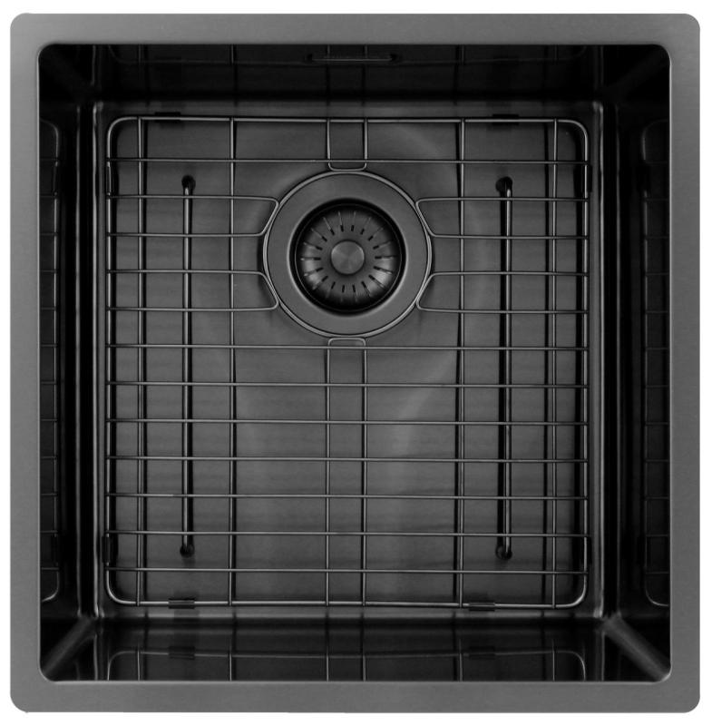 Pure.Sink Exclusivo Gun metal pia 40x40 cm raio de 10mm embutido, embutido e sobreposto PEX4040-61