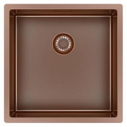 Pure.Sink Exclusivo Lavatório de cobre 40x40 cm raio de 10mm para submontagem, montagem plana e montagem superior PEX4040-62