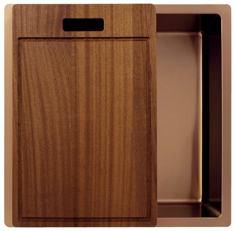 Pure.Sink Exclusivo Lavatório de cobre 40x40 cm raio de 10mm para submontagem, montagem plana e montagem superior PEX4040-62