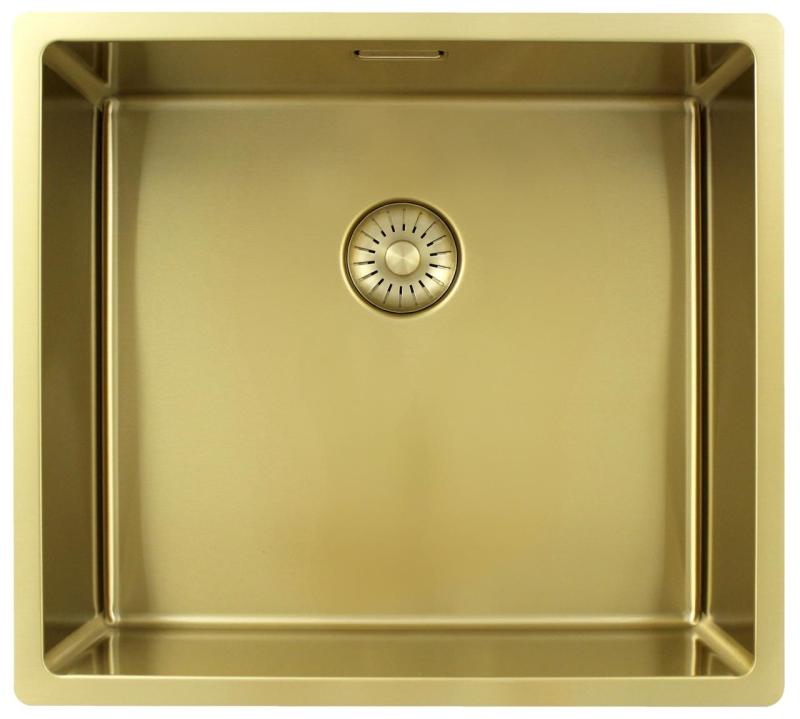 Pure.Sink Exclusivo Pia dourada 45x40 cm raio de 10mm para embutir, instalação plana e sobrepor PEX4540-60