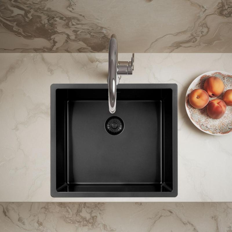 Pure.Sink Exclusivo Gun metal pia 45x40 cm raio de 10mm embutido, de montagem plana e de sobrepor PEX4540-61