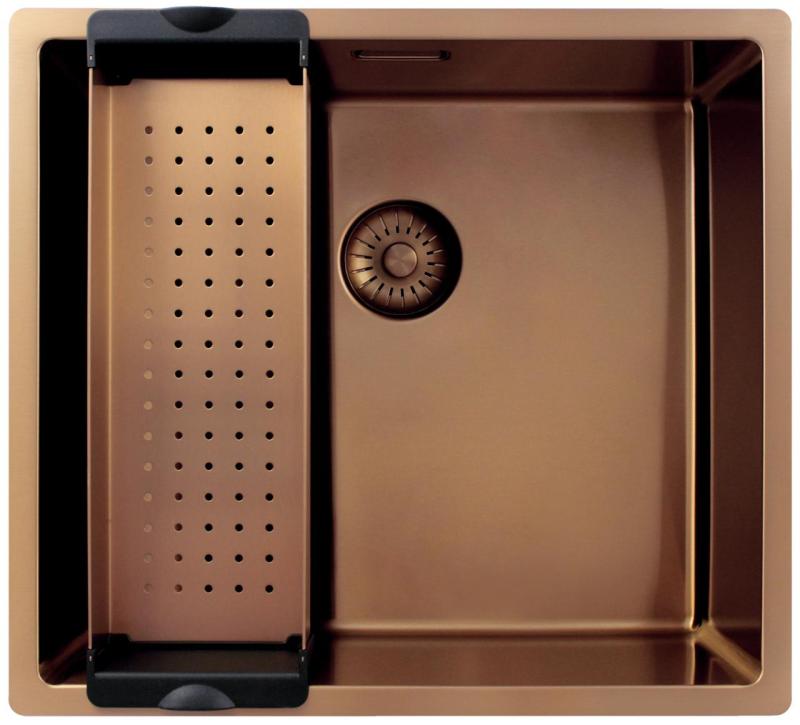 Pure.Sink Exclusivo Pia de cobre 45x40 cm raio de 10mm, submontagem, montagem plana e montagem superior PEX4540-62