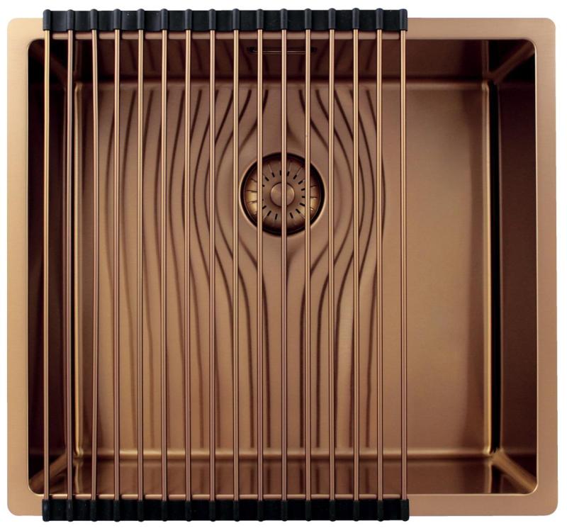 Pure.Sink Exclusivo Pia de cobre 45x40 cm raio de 10mm, submontagem, montagem plana e montagem superior PEX4540-62