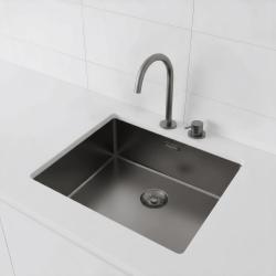 Pure.Sink Exclusivo Gun metal pia 50x40 cm 10mm raio de submontagem, montagem plana e sobreposição PEX5040-61