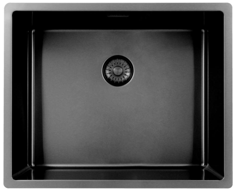 Pure.Sink Exclusivo Gun metal pia 50x40 cm 10mm raio de submontagem, montagem plana e sobreposição PEX5040-61