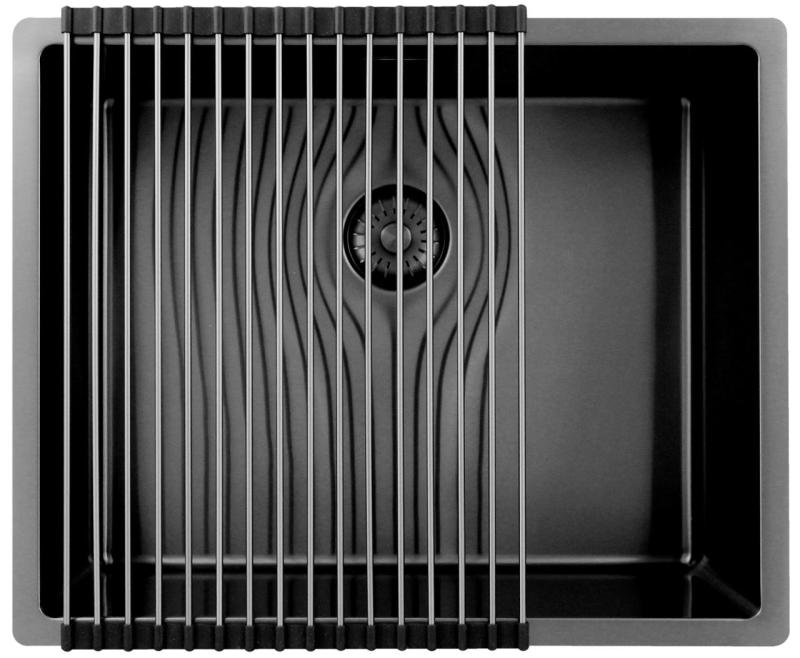 Pure.Sink Exclusivo Gun metal pia 50x40 cm 10mm raio de submontagem, montagem plana e sobreposição PEX5040-61