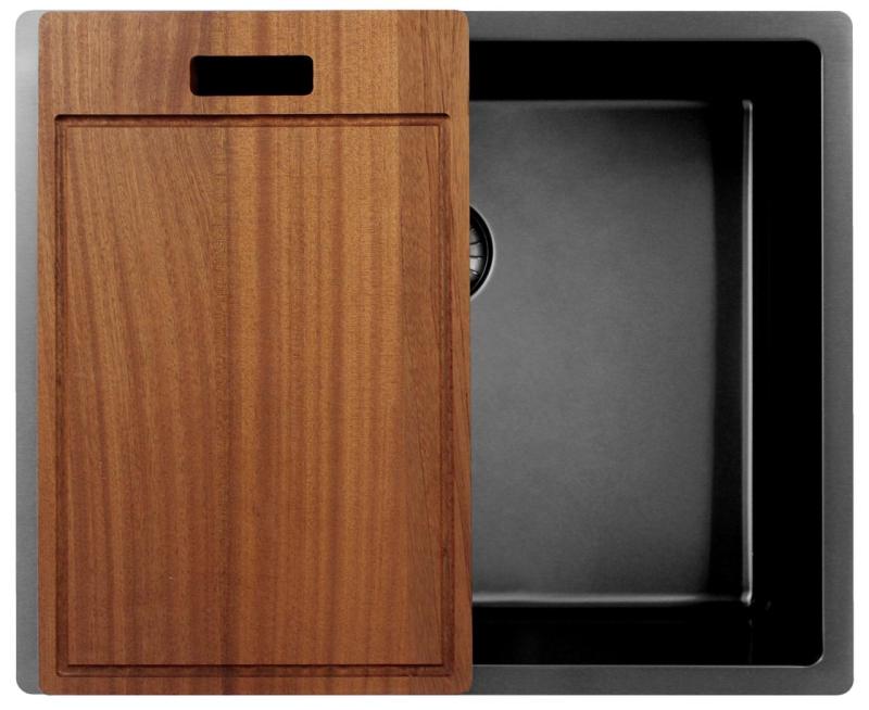 Pure.Sink Exclusivo Gun metal pia 50x40 cm 10mm raio de submontagem, montagem plana e sobreposição PEX5040-61