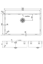 Pure.Sink Exclusivo grande pia de aço inoxidável 70x40 cm raio de 10mm para embutir, nivelar e sobrepor PEX7040-02