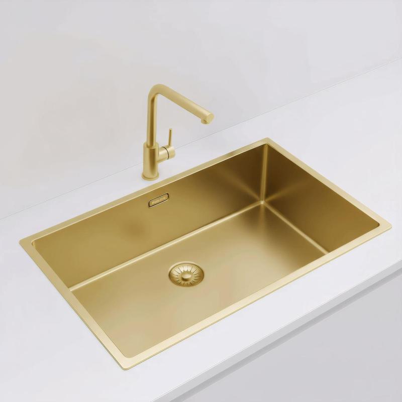 Pure.Sink Exclusivo grande pia dourada 70x40 cm raio de 10mm, submontagem, embutida e sobreposta PEX7040-60
