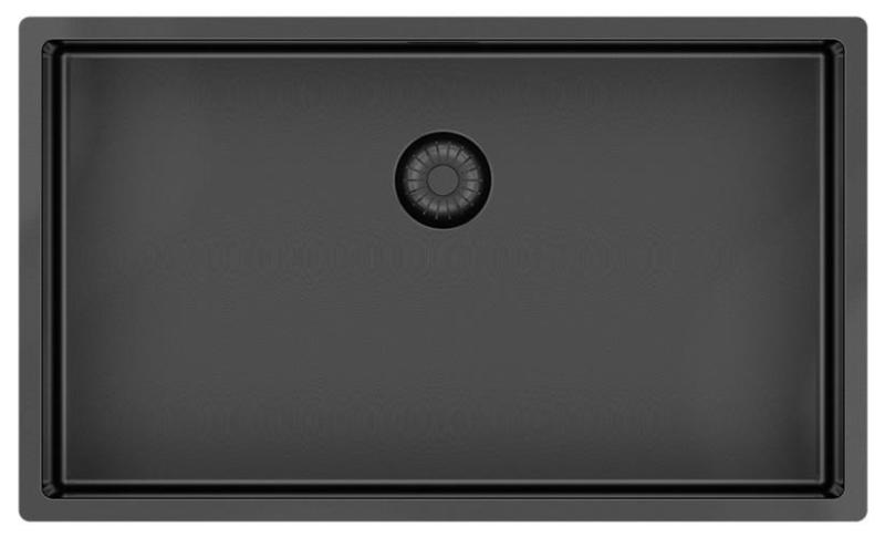 Pure.Sink Exclusivo grande pia de metal Gun 70x40 cm raio de 10mm para submontagem, instalação plana e sobreposição PEX7040-61