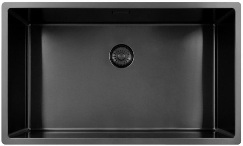 Pure.Sink Exclusivo grande pia de metal Gun 70x40 cm raio de 10mm para submontagem, instalação plana e sobreposição PEX7040-61