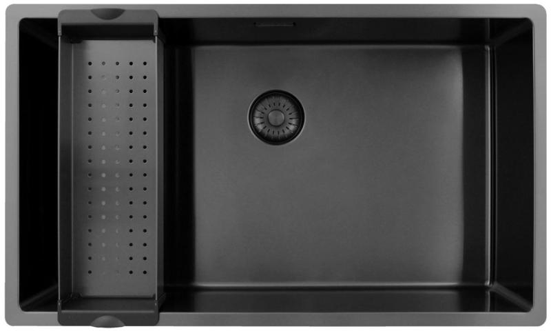 Pure.Sink Exclusivo grande pia de metal Gun 70x40 cm raio de 10mm para submontagem, instalação plana e sobreposição PEX7040-61