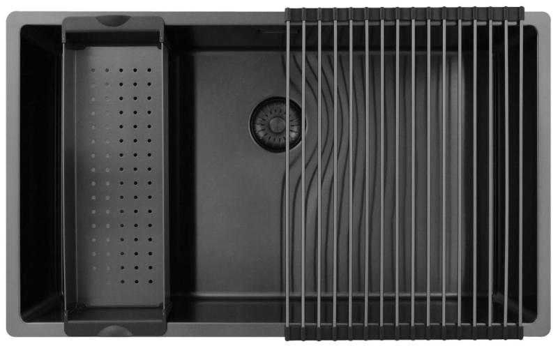 Pure.Sink Exclusivo grande pia de metal Gun 70x40 cm raio de 10mm para submontagem, instalação plana e sobreposição PEX7040-61