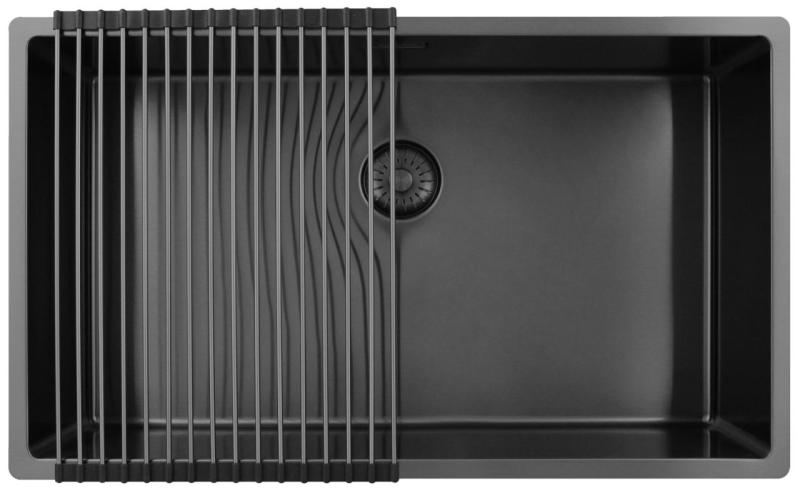 Pure.Sink Exclusivo grande pia de metal Gun 70x40 cm raio de 10mm para submontagem, instalação plana e sobreposição PEX7040-61