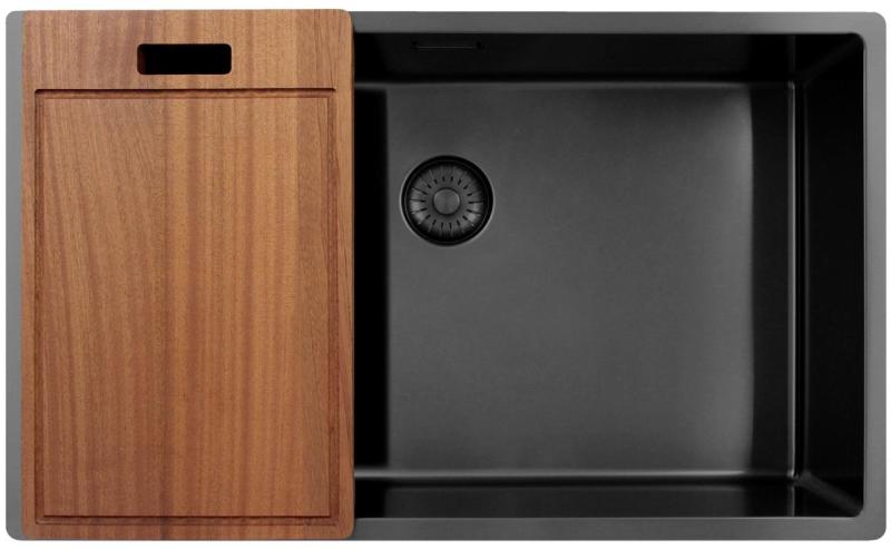 Pure.Sink Exclusivo grande pia de metal Gun 70x40 cm raio de 10mm para submontagem, instalação plana e sobreposição PEX7040-61