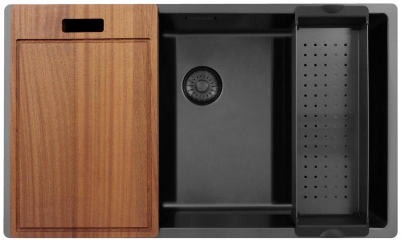 Pure.Sink Exclusivo grande pia de metal Gun 70x40 cm raio de 10mm para submontagem, instalação plana e sobreposição PEX7040-61