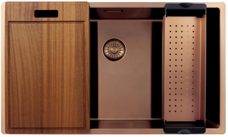 Pure.Sink Exclusivo grande pia de cobre 70x40 cm raio de 10mm para embutir, instalar ao nível e sobrepor PEX7040-62