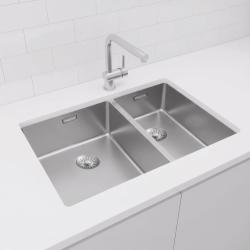 Pure.Sink Exclusivo RVS 1,5 pia e meia 34+18 cm raio de 10mm PEX341840-02