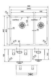 Pure.Sink Exclusivo RVS 1,5 pia e meia 34+18 cm raio de 10mm PEX341840-02