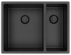 Pure.Sink Exclusivo Gun Metal 1,5 pia dupla de 34+18 cm com raio de 10mm PEX341840-61