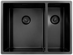 Pure.Sink Exclusivo Gun Metal 1,5 pia dupla de 34+18 cm com raio de 10mm PEX341840-61