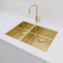 Pure.Sink Exclusivo Dourado 1,5 pia de uma e meia 18+34 cm raio de 10mm PEX183440-60