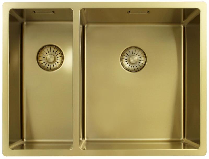 Pure.Sink Exclusivo Dourado 1,5 pia de uma e meia 18+34 cm raio de 10mm PEX183440-60